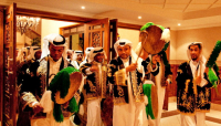 Musicians at a Saudi Arabian wedding.
