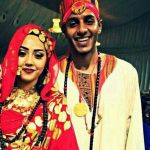 Sudanese bridal couple. Traditional Sudanese brides always wear the nose ring like their Indian Muslim sisters.