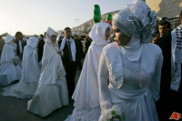 Newly married couples, Palestine (After Palestinian men dancing on their wedding day)